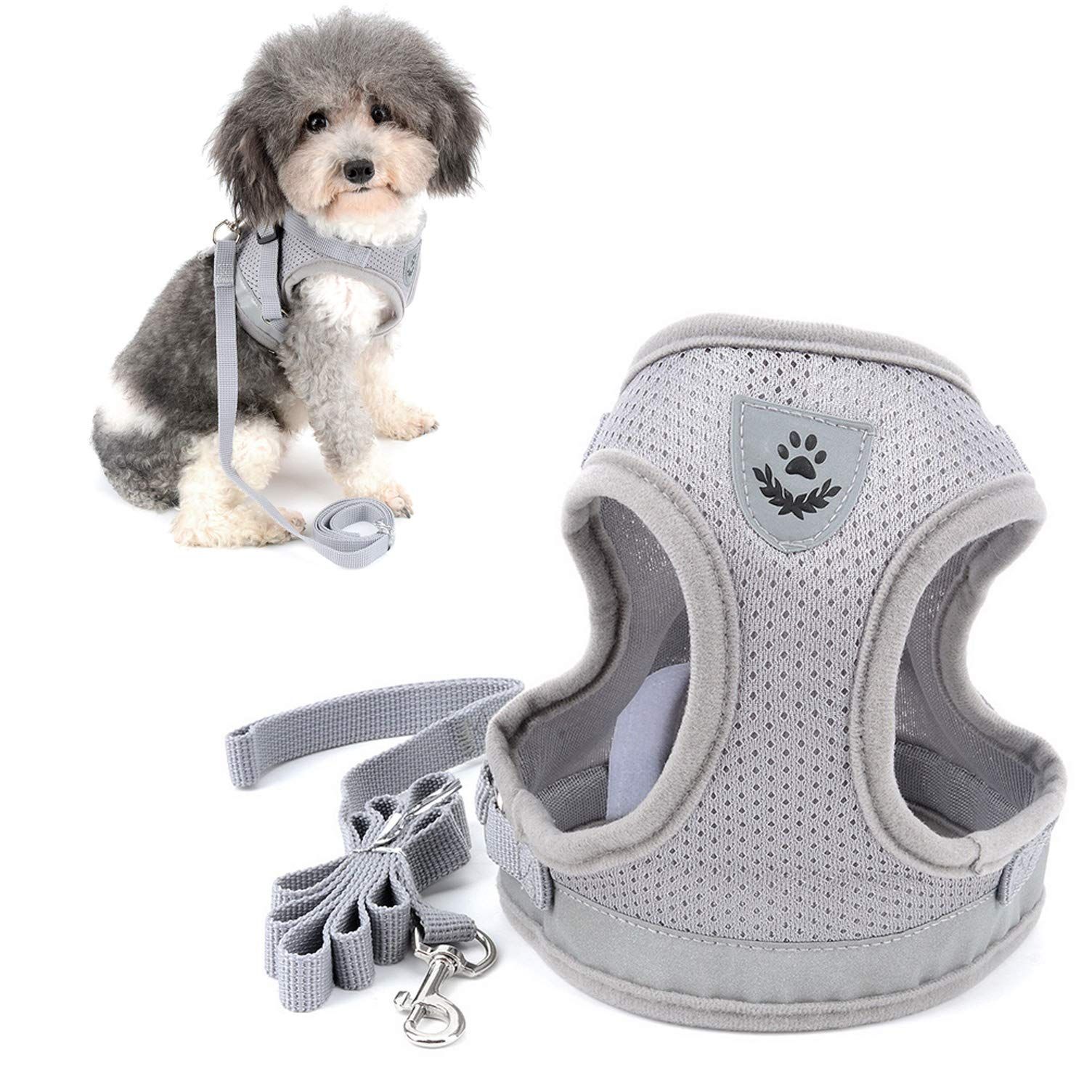 新品 RANPHY メッシュ 犬用 ハーネス 胴輪 反射材料付き リード セット