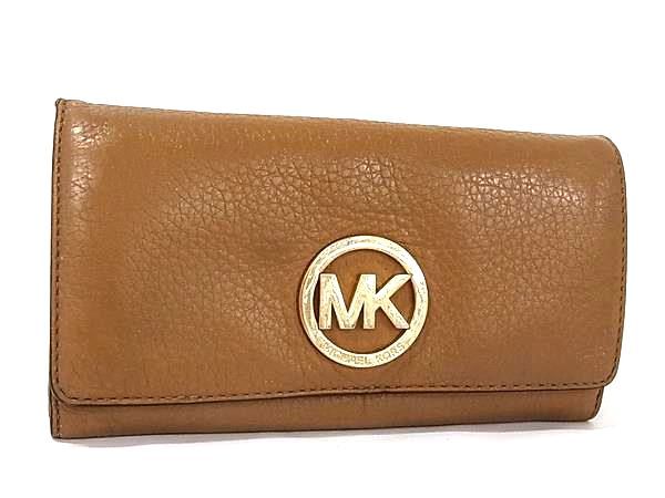 MICHAEL KORS マイケルコース レザー 二つ折り 長財布 ウォレット 札入れ カード入れ 小銭入れ メンズ レディース ブラウン系 DN2385