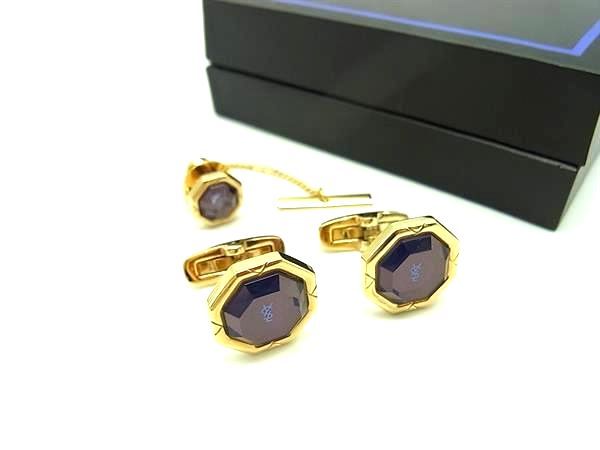 YVESSAINTLAURENT イヴサンローラン カフスボタン カフリンクス アクセサリー ネイビー系×ゴールド系 DM8378