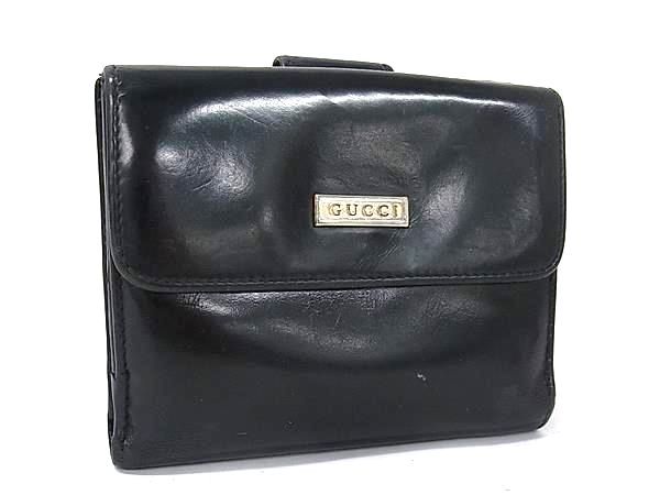 GUCCI グッチ パテントレザー 035・2888・1825 0 二つ折り 財布 ウォレット 札入れ 小銭入れ レディース ブラック系 DN2614