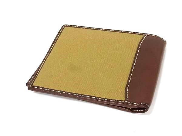 新品　ハンティングワールド　2つ折り財布　サファリ　キャンバス　レザー　ベージュ HUNTING WORLD ハンティングワールド キャンバス×レザー 二つ折り 財布