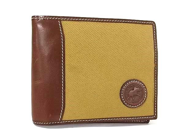 HUNTING WORLD ハンティングワールド キャンバス×レザー 二つ折り 財布