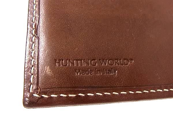 HUNTING WORLD ハンティングワールド キャンバス×レザー 二つ折り 財布
