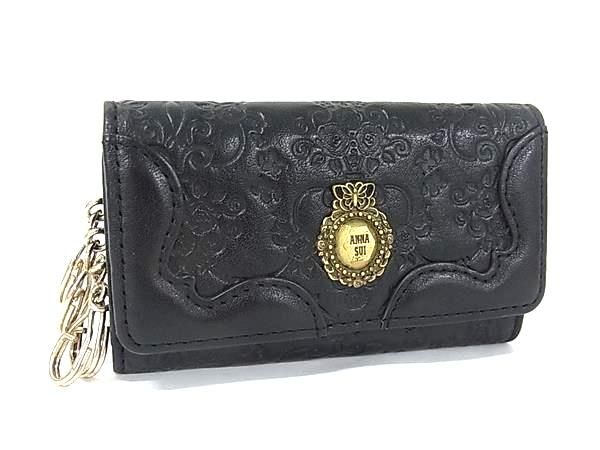 ■美品■ ANNASUI アナスイ レザー キーリング付き 4連 キーケース 鍵入れ レディース ブラック系 DN2776 4,548円