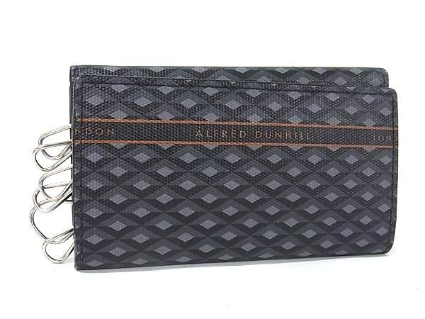 dunhill ダンヒル PVC 6連 キーケース 鍵入れ 紳士 メンズ ブラック系×グレー系 DN2781