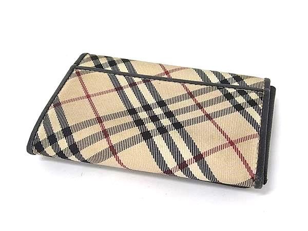 BURBERRY バーバリー キャンバス×レザー チェック柄 カードケース