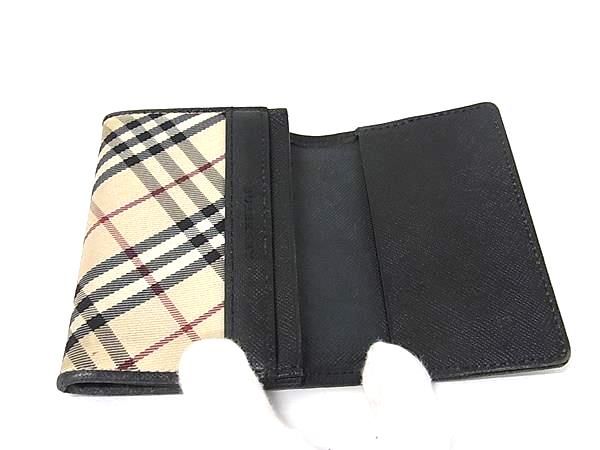 BURBERRY バーバリー キャンバス×レザー チェック柄 カードケース