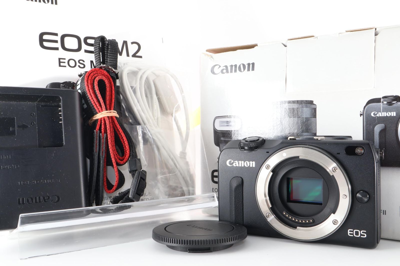 中古】ミラーレス一眼レフカメラ cannon EOS M2 ブラック ダブルレンズ 