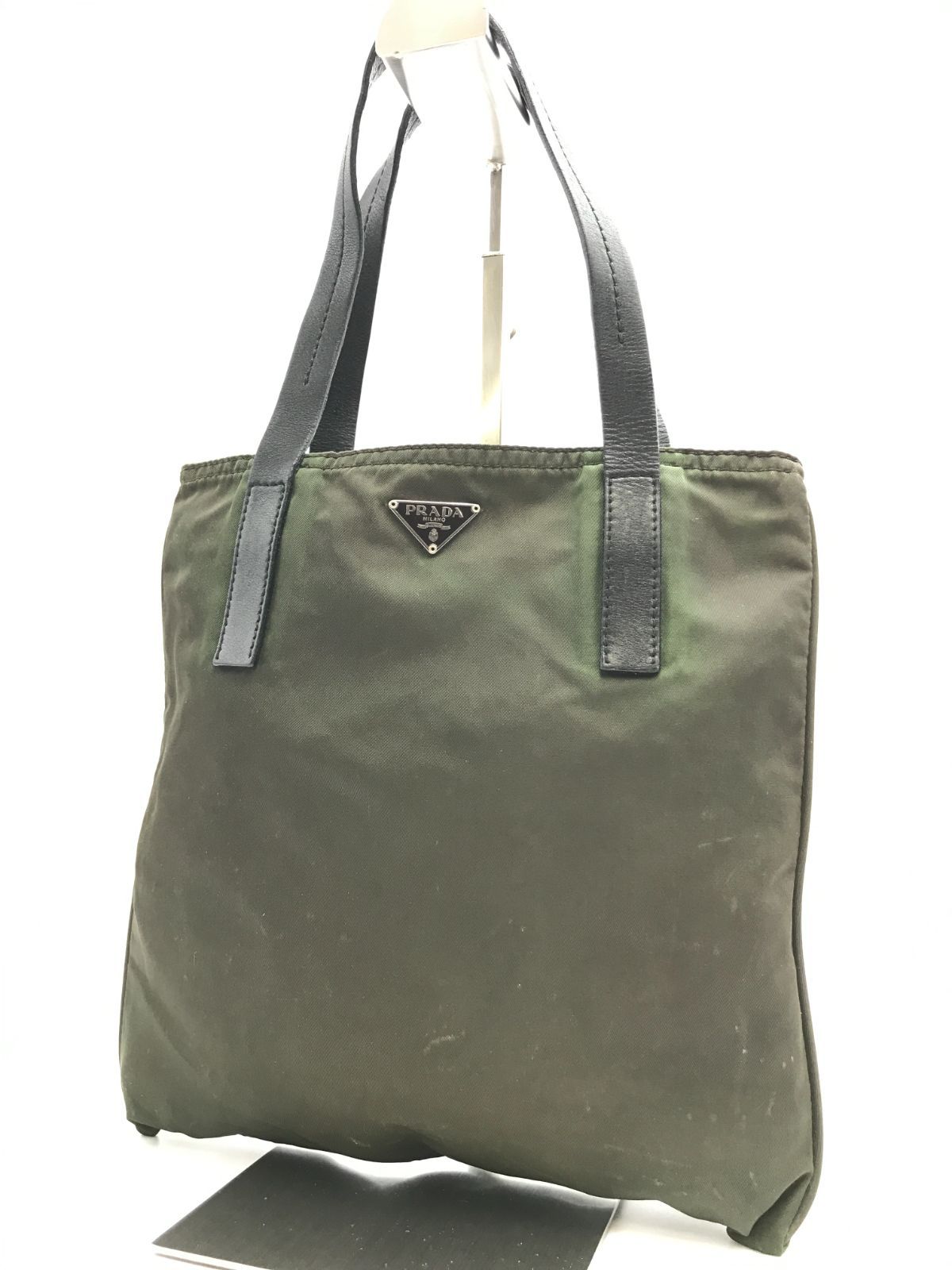 PRADA プラダ ハンドバッグ ミニバッグ テスートナイロン×レザー 三角 