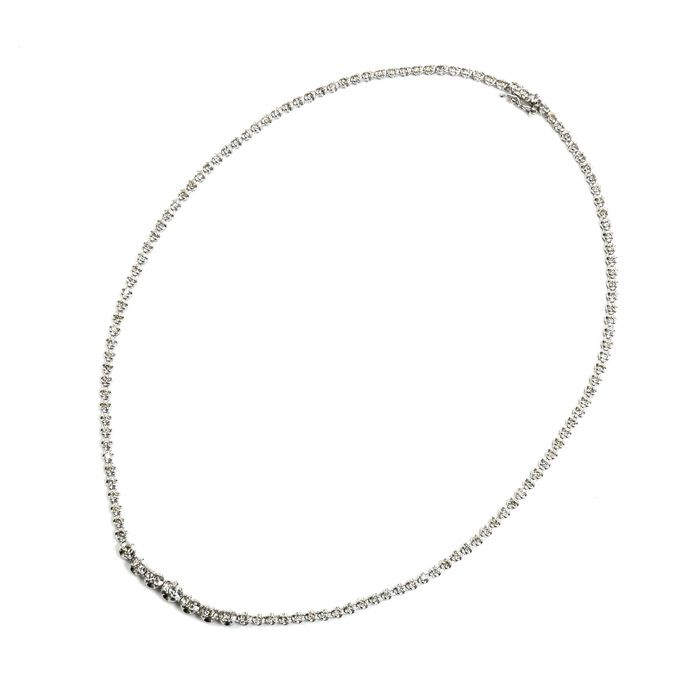Pt1000プラチナ Pt850プラチナ テニス ネックレス ダイヤモンド3.00ct 16.9g 40cm レディース 中古