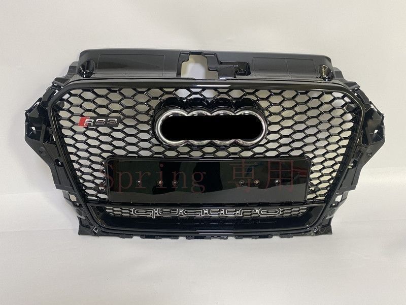 14-16年 アウディ A3/S3 RS3仕様 フロントグリル ハニカムデザイン 水冷器カバー ABS製 F