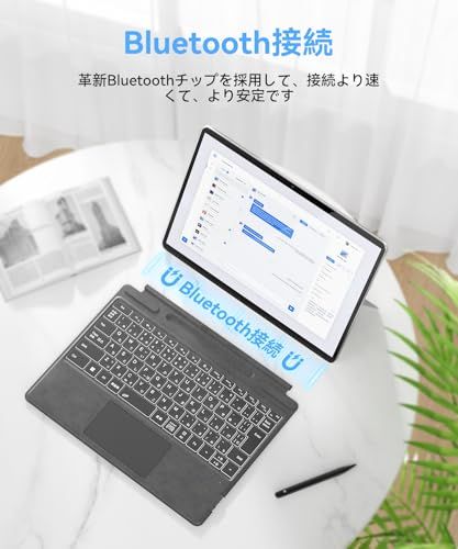 Omikamo サーフェスプロ キーボード ワイヤレス Surface Pro 8/9/10/X/11対応 JIS標準日本語配列 Surface キーボードBluetooth 5.3 トラックパッド ペン2収納可能 Typ-C充電式 カバー兼 29a01d78