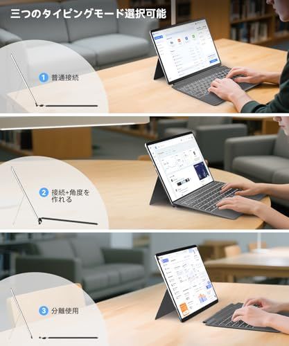 Omikamo サーフェスプロ キーボード ワイヤレス Surface Pro 8/9/10/X/11対応 JIS標準日本語配列 Surface キーボードBluetooth 5.3 トラックパッド ペン2収納可能 Typ-C充電式 カバー兼 29a01d78