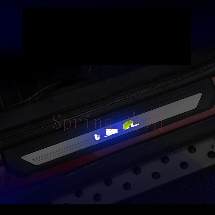 ホンダ VEZEL/XRV 専用 LED付きステンレス製ドアスカッフプレート 踏み板 ガーニッシュ 保護&装飾 かんたん取付 F