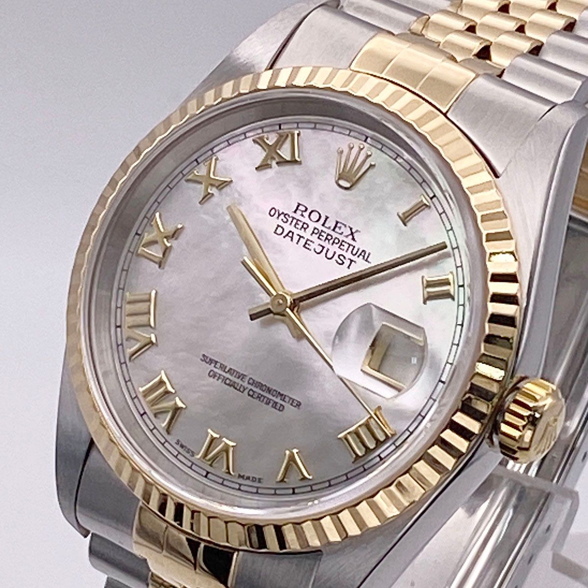 ROLEX ロレックス デイトジャスト ホワイトシェル MOP ローマ数字 P番
