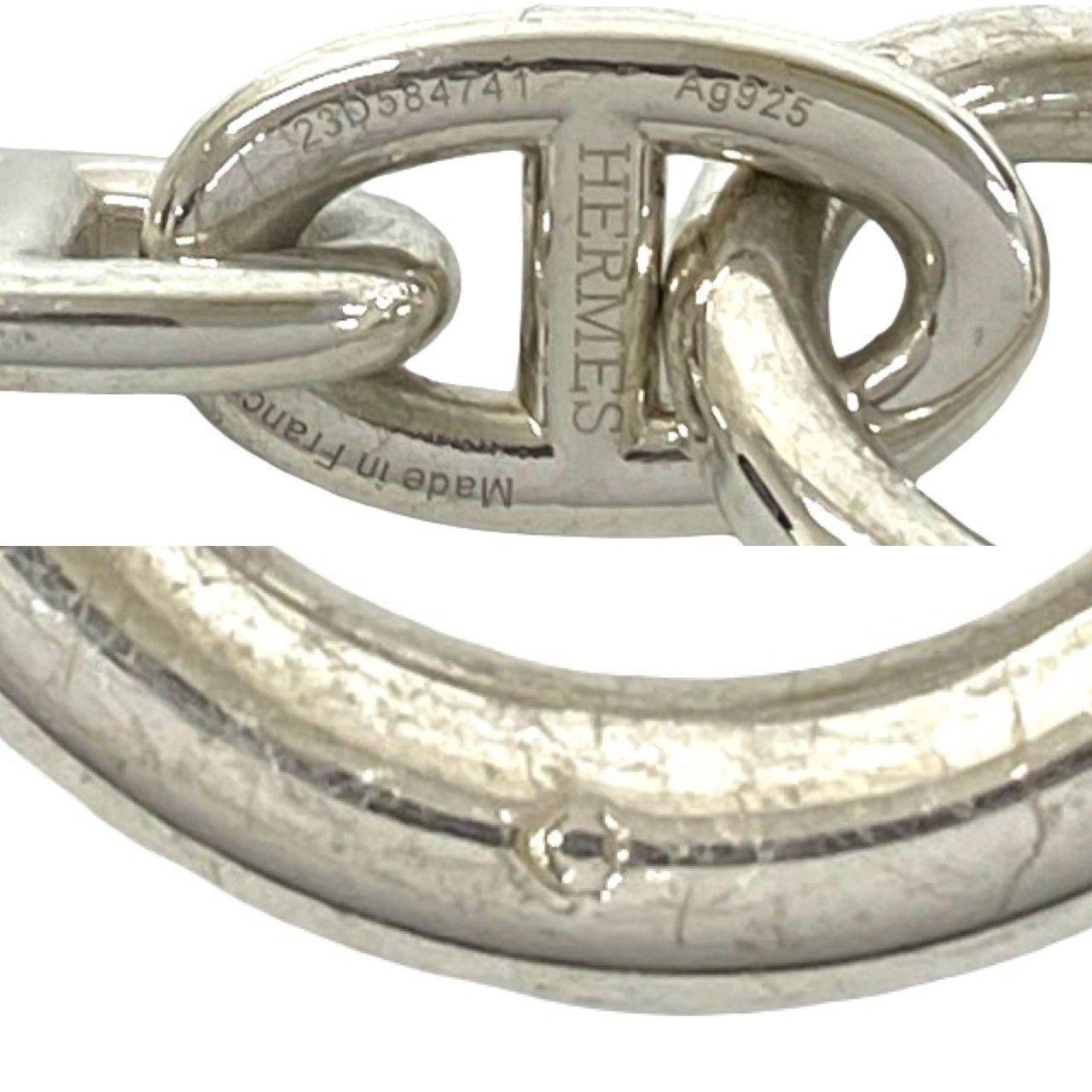 極 美品 HERMES エルメス シェーヌダンクル TGM ブレスレット 12コマ
