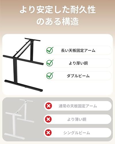Acrolix電動 l字昇降式デスク 昇降式テーブル ゲーミングデスク スタンディングデスク 幅150cm 奥行100cm 高さ調節 メモリ機能 一人暮らし テレワークオフィスワークテーブル テレワーク 在宅ワーク スタンドアップテーブル ブラウン天板ｍａ