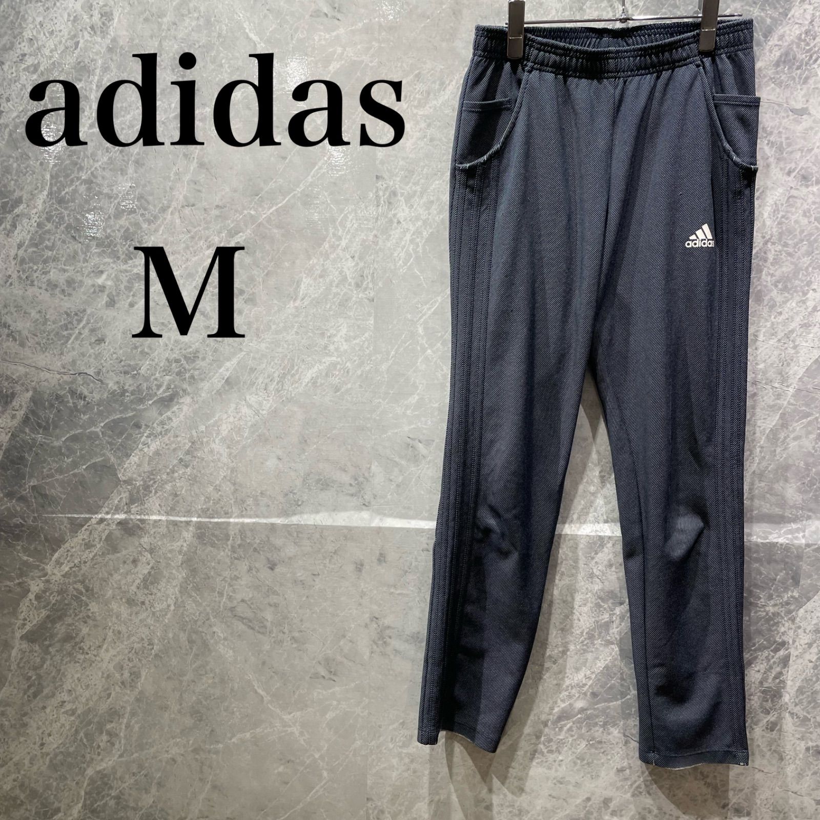 adidas ネイビー トラックパンツ M アディダス メンズ M ネイビー ジャージ トラックパンツ 美品 スポーツ