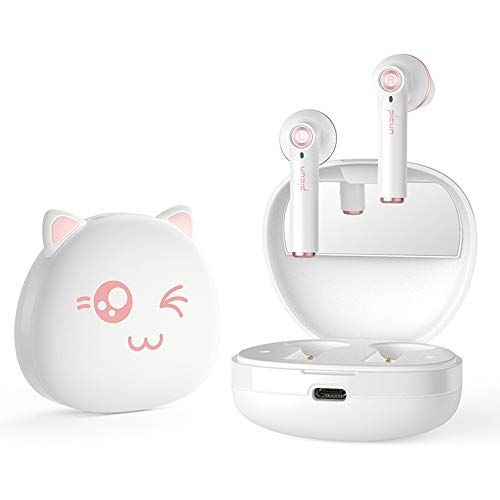 ☆新品☆Bluetooth 5.0 イヤホン ワイヤレスイヤホン かわいいデザイン 猫ちゃん 化粧ミラー付き充電ケース HiFi ノイズキャンセリング 高感度タッチ 長時間連続再生 快適装着 Siri対応 マイク内蔵 iPhone/iPad/ eb0ce1c2