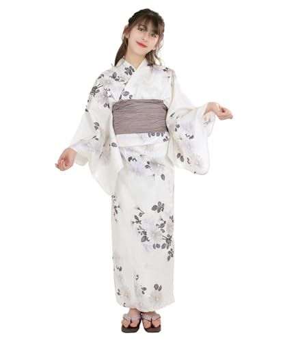[KYOETSU] [キョウエツ] 浴衣セット 女の子 生成り E 変わり織 2-4点セット(浴衣、兵児帯、腰紐) ジュニア ガールズ(沖縄・離島の方発送不可）) 1b3486e6