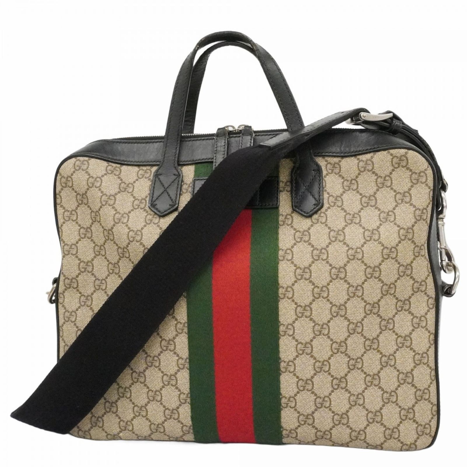 グッチ(Gucci) グッチ バッグ GGスプリーム シェリーライン 337102 ブラウン ブラック 2wayバッグメンズ