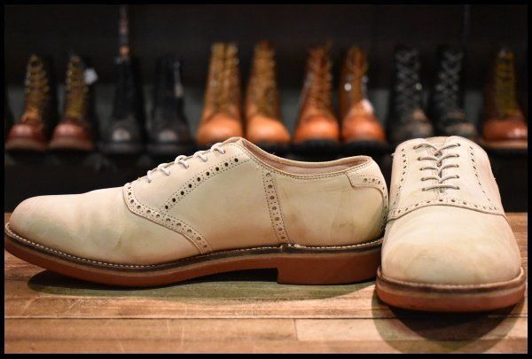 【8D 良品】ALDEN オールデン 995 オックスフォード ホワイトバックス 白 短靴 ローカット 編み上げ ブーツ HOPESMORE【GE181】