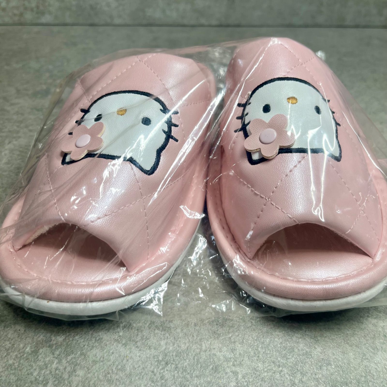 ハローキティ ピンクキルト スリッパ 未使用 平成レトロ 1997年 当時物