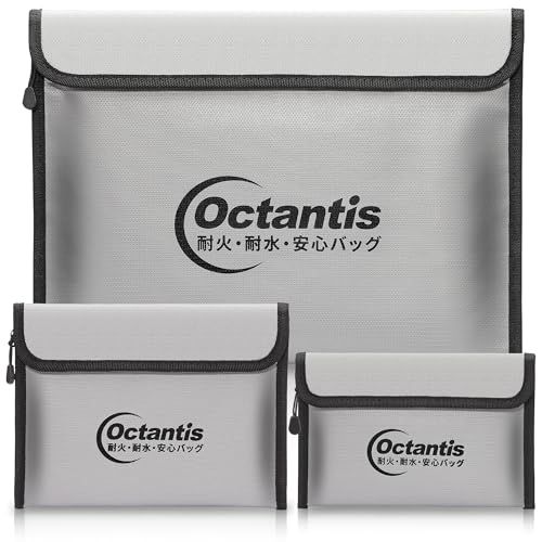 【新品】耐火バッグ 耐火・耐水【収納のプロ監修・防爆・防災 大容量】 防火袋 3サイズ A4 収納 ファスナー式 金庫バッグ 耐火袋 集金袋 貴重品入れ 金庫用 家庭用 オフィス用 防災バッグ (S・M・Lサイズ 3セット) 8de0837f