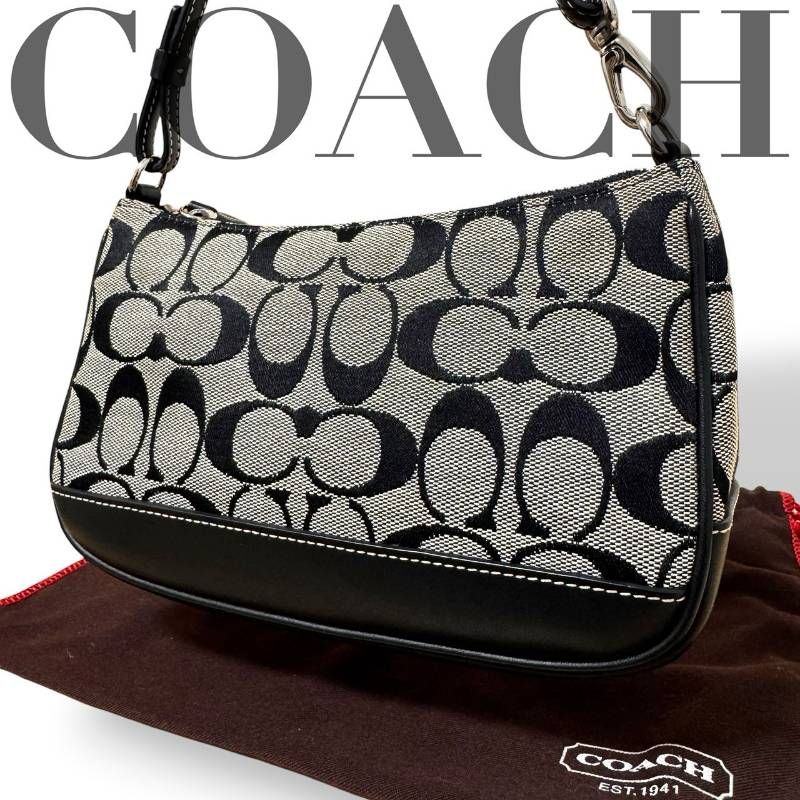 美品☆COACH コーチ☆ハンドバッグ アクセサリーポーチ シグネチャー
