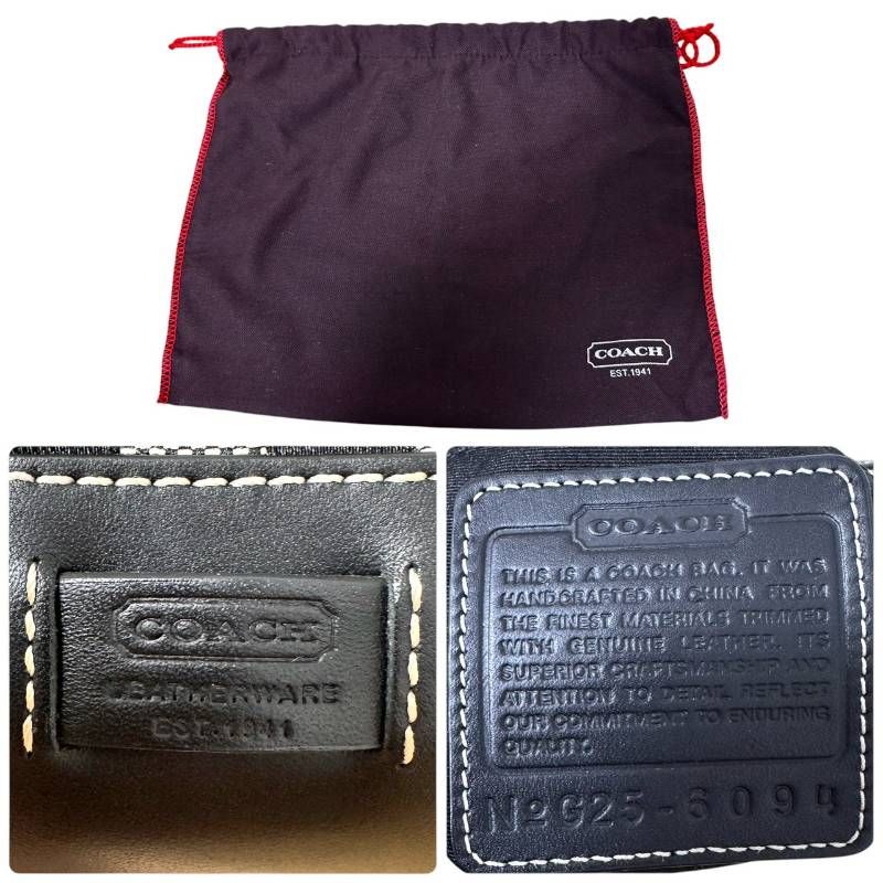 美品✨コーチ　COACH アクセサリーポーチ ハンドバッグ シグネチャー 美品☆COACH コーチ☆ハンドバッグ アクセサリーポーチ シグネチャー