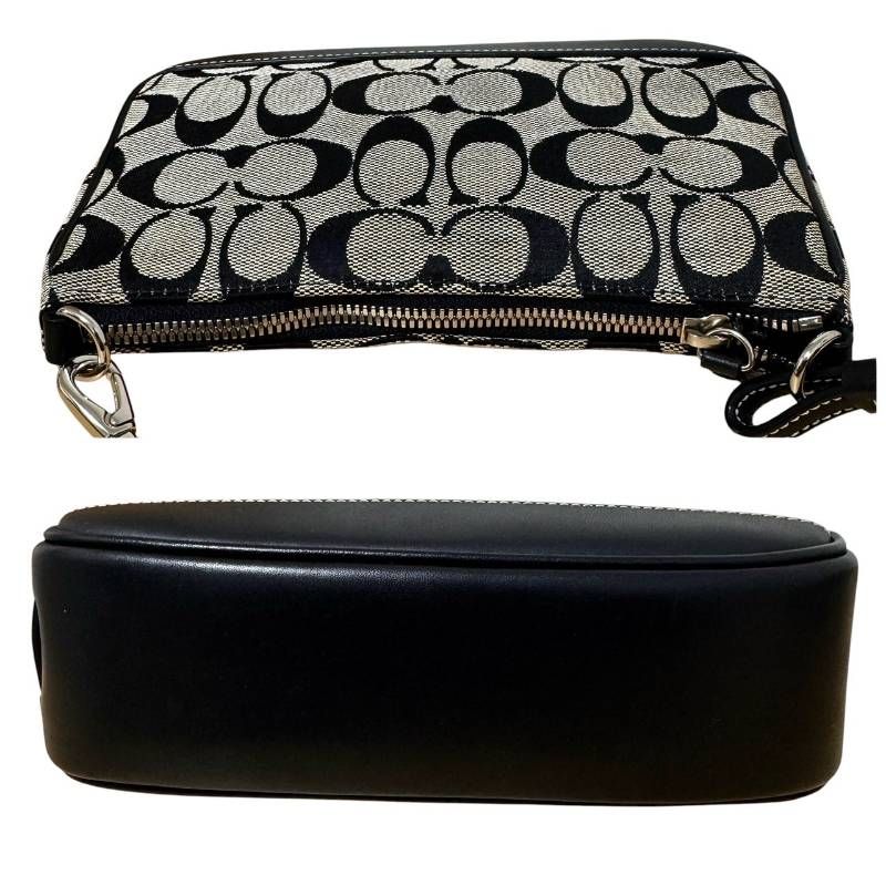 美品✨コーチ　COACH アクセサリーポーチ ハンドバッグ シグネチャー 美品☆COACH コーチ☆ハンドバッグ アクセサリーポーチ シグネチャー