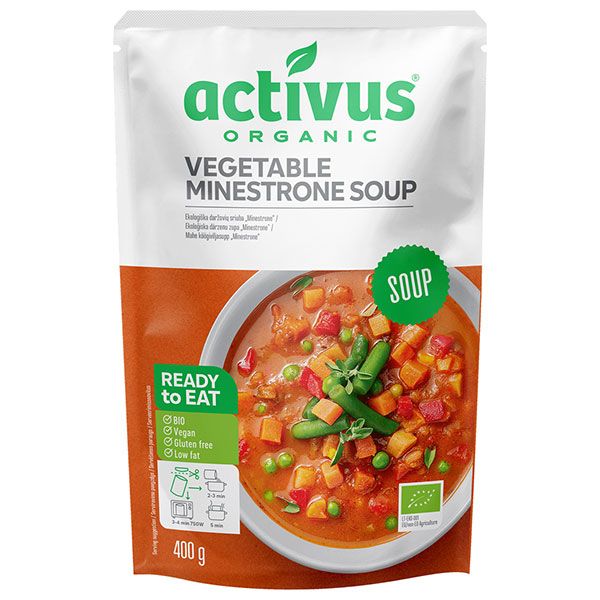 むそう商事 activus ミネストローネ 400g×10袋入| 送料無料 トマト スープ 有機スープ 無添加 オーガニック ストック 惣菜 簡単 おかず 洋食 ケース買い まとめ買い 業者 仕入れ 大量 即席 こだわり 自然 健康