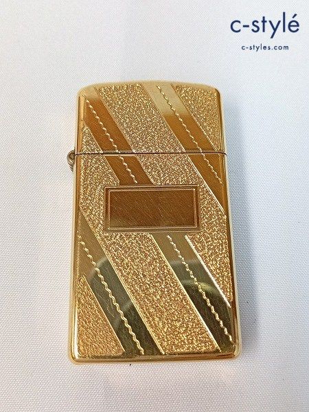 M387 [人気] ZIPPO ジッポー オイルライター Slim Gold Elegance スリム ゴールドエレガンス イタリック '79 | ★