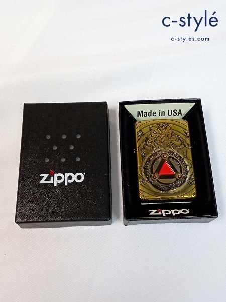 M383 [未使用品] ZIPPO ジッポー 牙狼 GARO 魔方陣 '12 ゴールド 立体プレート メタル貼り | ★