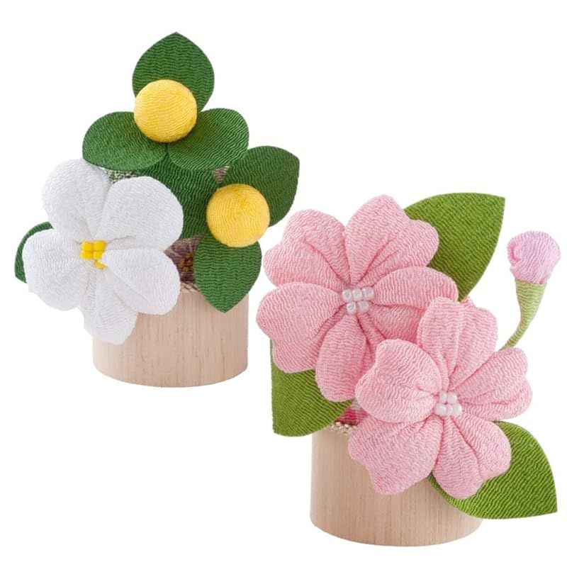 新品】 雛道具 ひな道具 ちりめん桜橘(一対) 雛人形 単品 ひな飾り