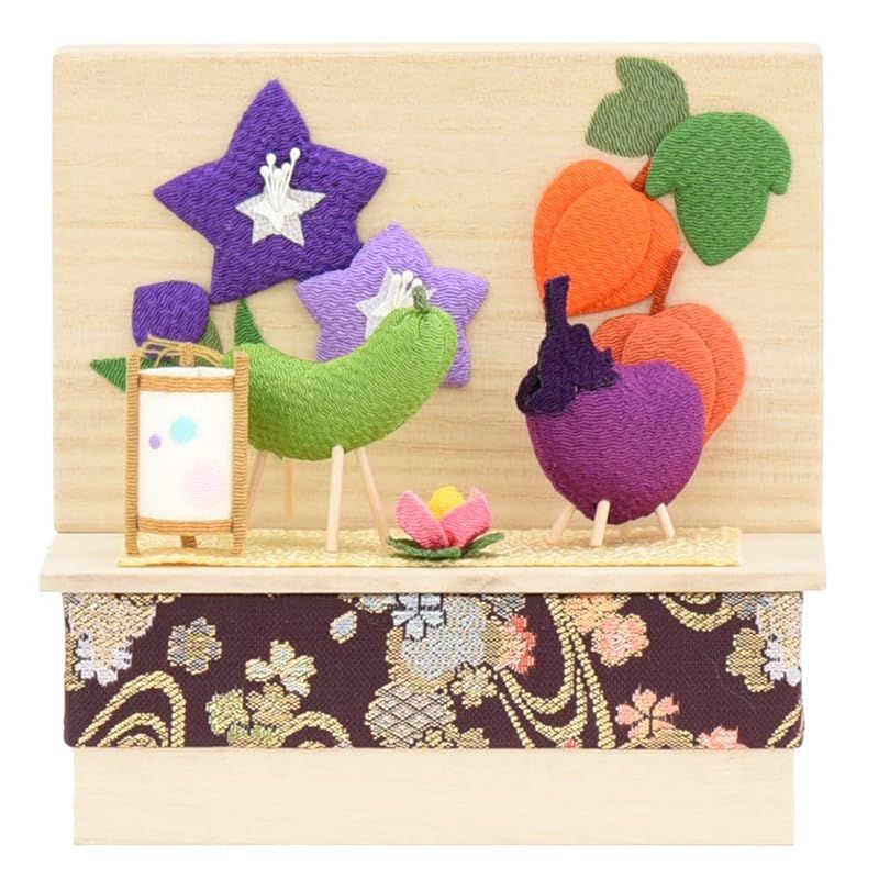 【新品】 お仏壇のはせがわ 盆用品 お盆飾り ちりめん 季節のしつらい箱 お盆 牛馬セット 牛馬 お供え 日本製 贈答用 おしゃれ モダン かわいい ミニ コンパクト 初盆 新盆 0