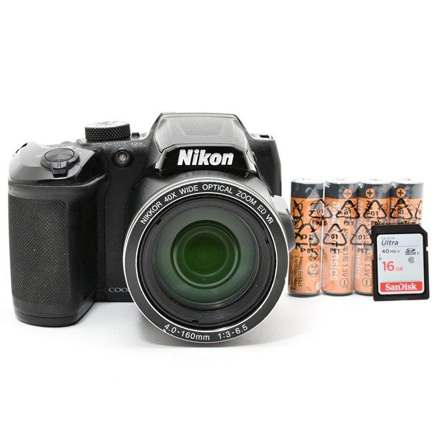 ＜並品＞ Nikon COOLPIX B500｜デジタルカメラ｜高倍率ズーム｜動作良好｜実用品｜フラッシュ発光不良あり｜液晶傷多め｜単三電池・16GB SDカード付属