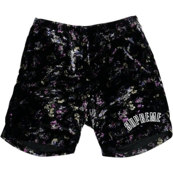 Size【L】 SUPREME シュプリーム 19AW Floral Velour Short Black ショーツ 黒 【中古品-良い】 30008101