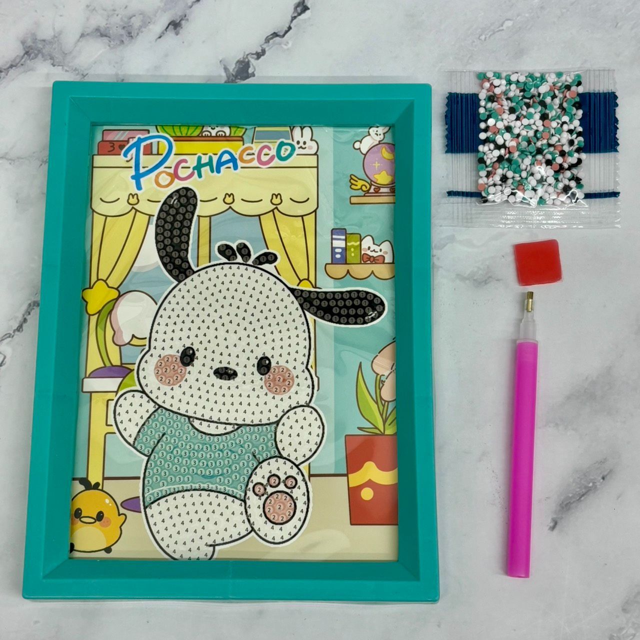 ☆ダイヤモンドアート 18×13.5cm ラウンド DIYキット｜フレーム付