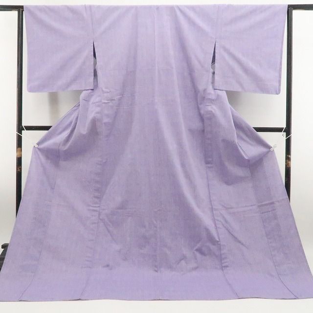 ❁tomihisa❁新品 単衣 KIMONOMODERN 伊勢綿麻 縦縞 洗える着物 仕付け