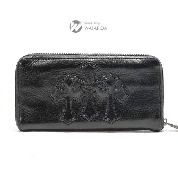 クロムハーツ CHROME HEARTS 長財布 REC ZIP 3PTCH 2246-304-0604-0900 3セメタリー クロス ロングウォレット ブラック レザー インボイス付 送料無料