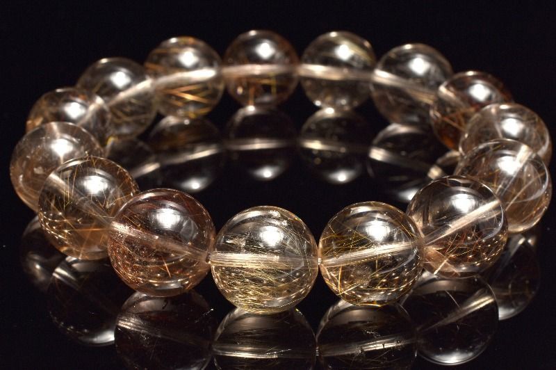 1点物】数量限定◇大珠 スモーキールチルクォーツ 14mm ブレスレット 