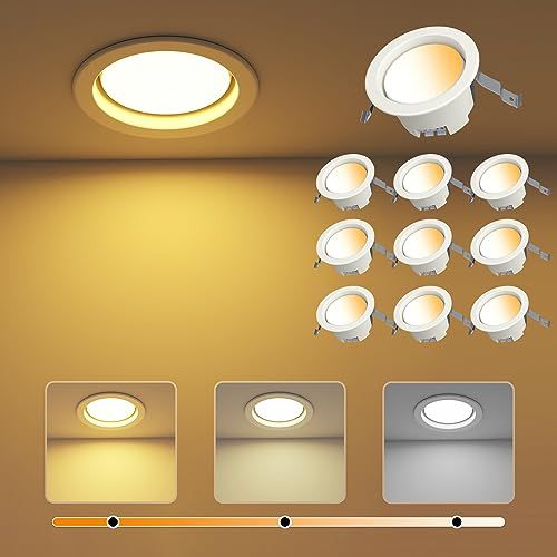 ICHIYO ledダウンライト 100φ SB形 天井埋込型 昼光色 電球色 昼白色 3段階調色 ledダウンライト5W 500LM 浅型6H 白熱球40形相当 照明器具 キッチン、台所、玄関、部屋、リビング、商店、バー、カラオケ 適用(3 0778fdf8