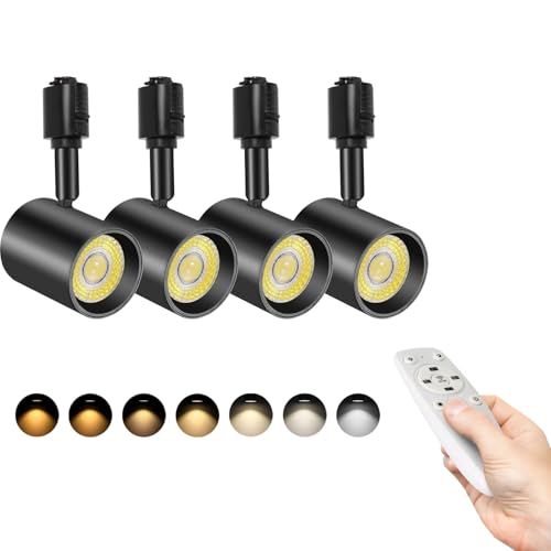 無段階調光調色可能 ダクトレール スポットライト リモコン付き, LED一体型照明 10W(85W形相当), 明るい レールライト, 高演色CRI90+ 2700K-6000K 800lm, キッチン/ショップ用 シーリングスポットライト, e27a5b42