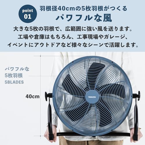 山善 ELEIN 業務用扇風機 扇風機 工場扇 2WAY電源 (USB Type-C