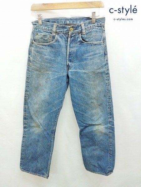 R685 [ヴィンテージ] LEVI'S リーバイス 501XX デニムパンツ インディゴ ウエスト約70cm 鉄製リベット 50's | ★
