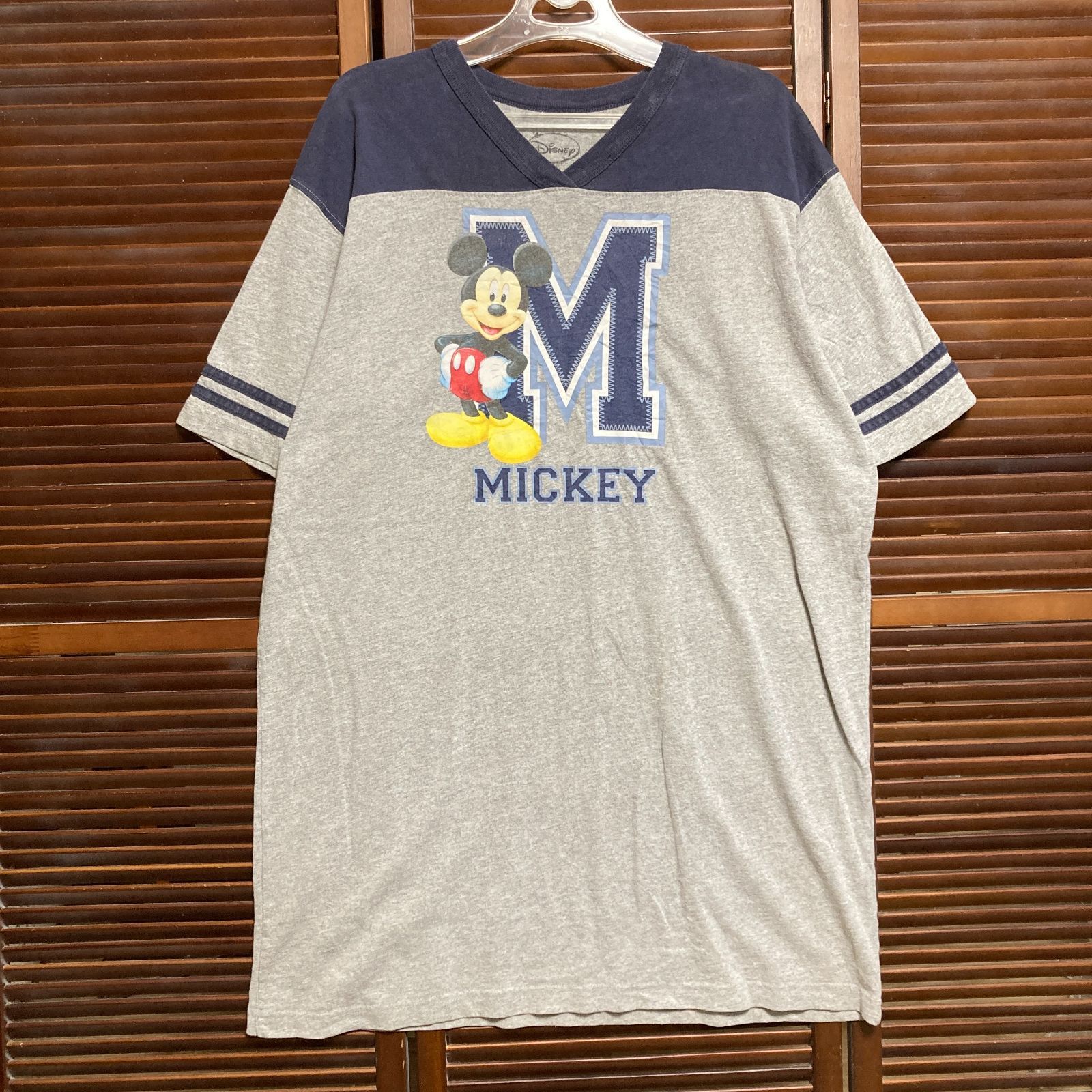 ディズニー Tシャツ Disney ミッキー マウス キャラ グレー XXL相当