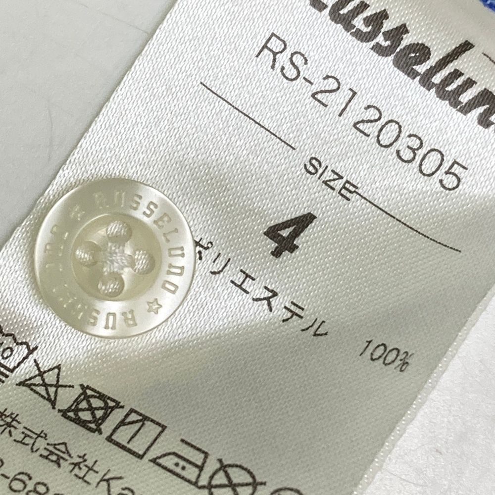 サイズ：4 RUSSELUNO ラッセルノ 半袖シャツ メッシュ ブルー系 