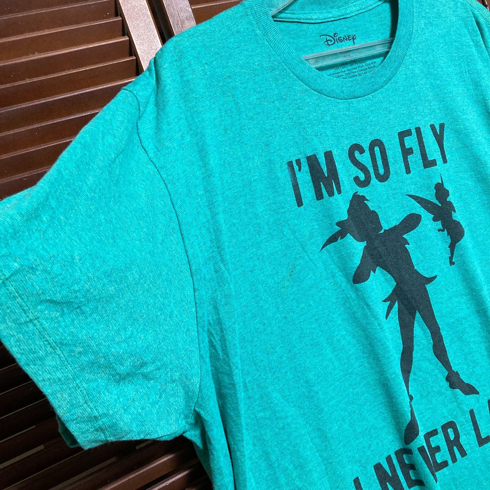 ディズニー Tシャツ ピーター パン ティンカーベル キャラ アニメ 水色 