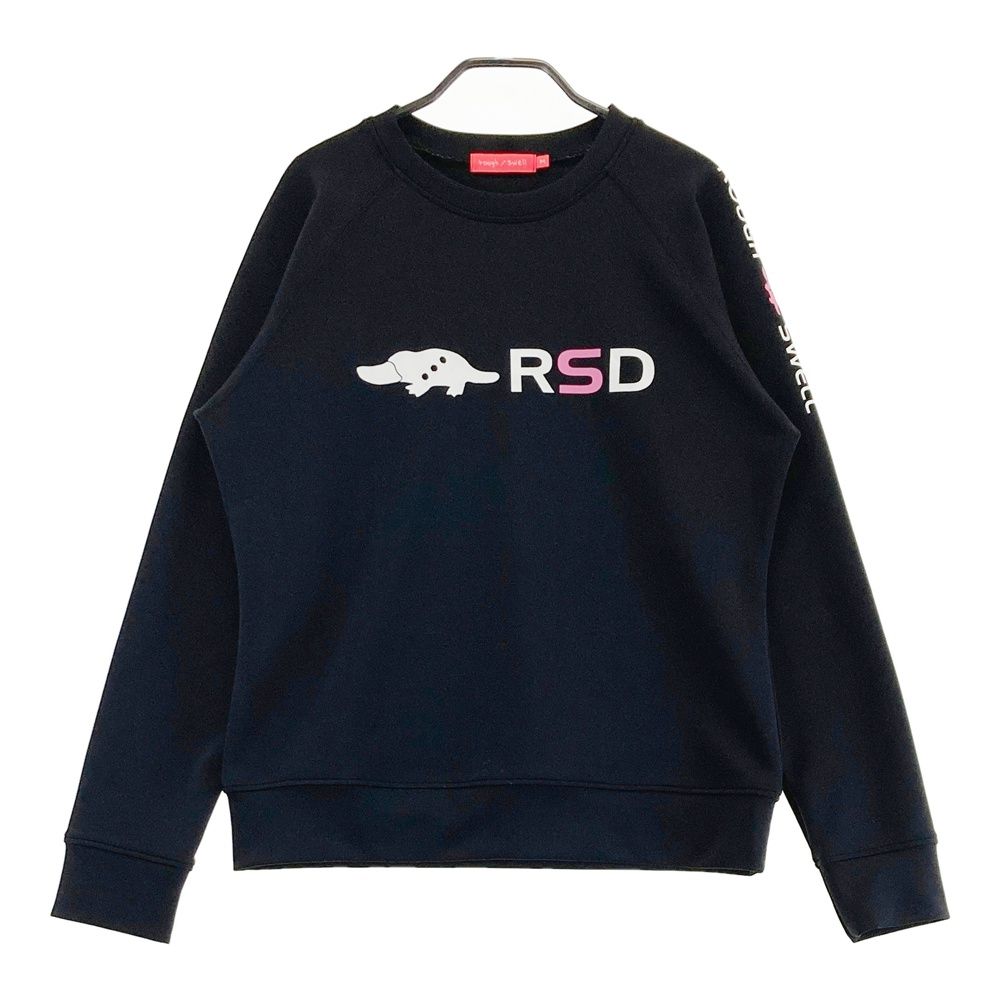 サイズ：M ROUGH&SWELL ラフアンドスウェル クルーネック 長袖Tシャツ ブラック系 [240101695430] ゴルフウェア レディース ストスト